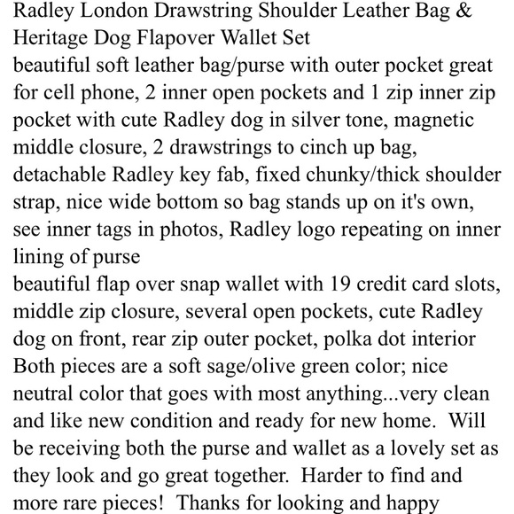 Radley of London leather shoulder bag with matching wallet - Picture 15 of 15